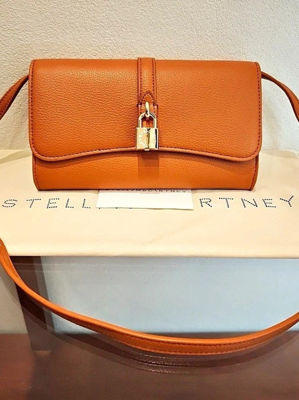 Stella McCartney Ryder Flap Crossbody Bag Orange - Picture 7 of 8
